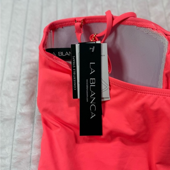 La Blanca Pink One Piece Swimsuit with Elegant Bandeau Design - Picture 5 of 11